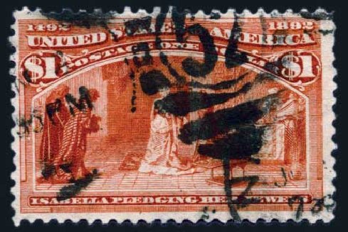 Price of US Stamp Scott Cat. # 241 - US$1.00 1893 Columbian Exposition. Harmer-Schau Auction Galleries, Aug 2014, Sale 102, Lot 1851