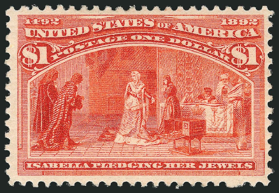 Costs of US Stamp Scott Cat. #241: 1893 US$1.00 Columbian Exposition. Robert Siegel Auction Galleries, Jul 2013, Sale 1050, Lot 371