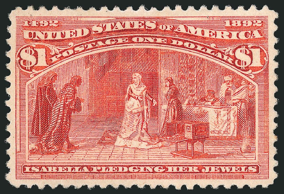 US Stamp Values Scott Cat. # 241: US$1.00 1893 Columbian Exposition. Robert Siegel Auction Galleries, Nov 2013, Sale 1061, Lot 3711