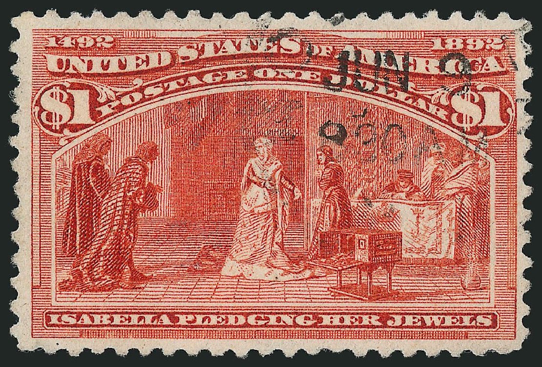 Values of US Stamp Scott Catalog 241 - US$1.00 1893 Columbian Exposition. Robert Siegel Auction Galleries, Sep 2014, Sale 1078, Lot 361