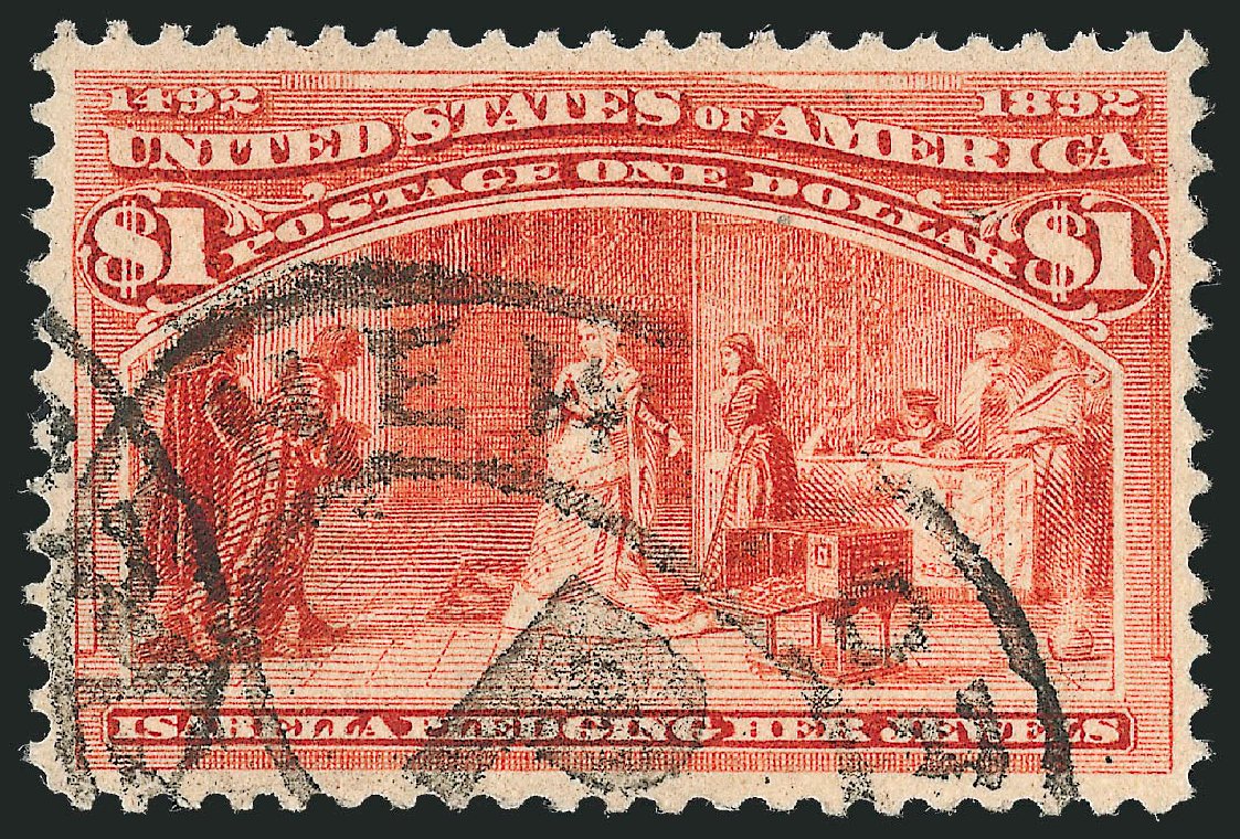 Price of US Stamp Scott 241 - 1893 US$1.00 Columbian Exposition. Robert Siegel Auction Galleries, Dec 2008, Sale 967, Lot 4401