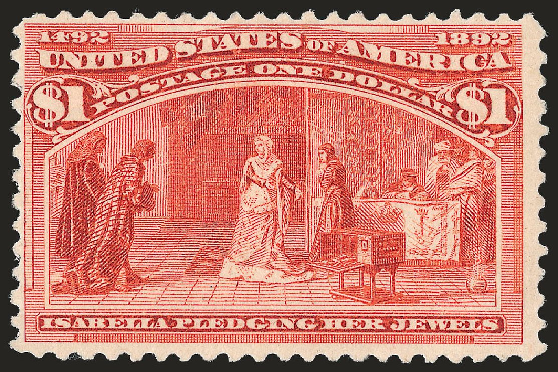 Values of US Stamp Scott # 241 - US$1.00 1893 Columbian Exposition. Robert Siegel Auction Galleries, Jun 2010, Sale 992, Lot 2311