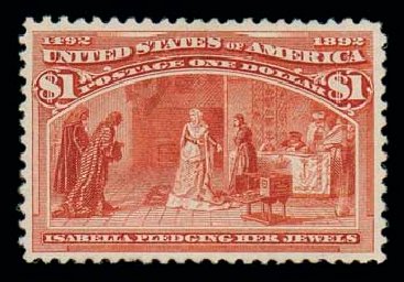 Cost of US Stamps Scott Catalog # 241: 1893 US$1.00 Columbian Exposition. Matthew Bennett International, Oct 2007, Sale 320, Lot 504