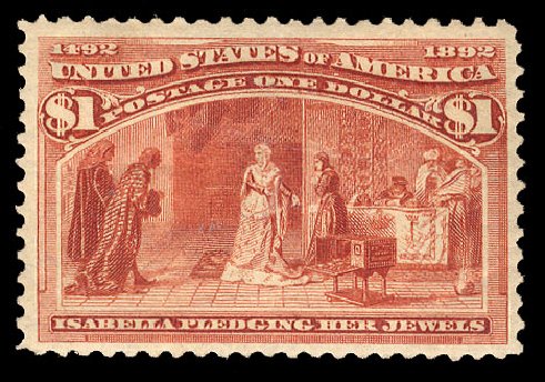Prices of US Stamps Scott Catalog 241 - US$1.00 1893 Columbian Exposition. Cherrystone Auctions, Apr 2009, Sale 200904, Lot 34