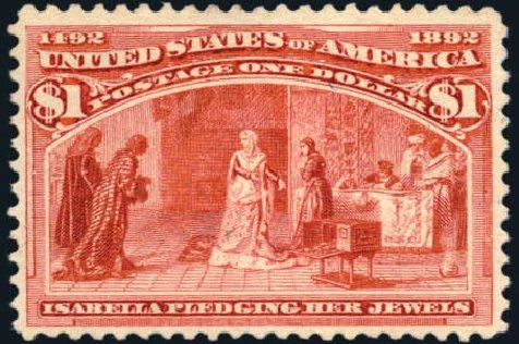 US Stamp Prices Scott #241 - 1893 US$1.00 Columbian Exposition. Harmer-Schau Auction Galleries, May 2014, Sale 101, Lot 134
