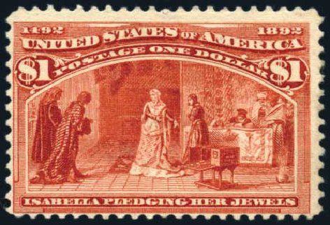 Value of US Stamp Scott Cat. # 241 - 1893 US$1.00 Columbian Exposition. Harmer-Schau Auction Galleries, Jul 2010, Sale 86, Lot 434