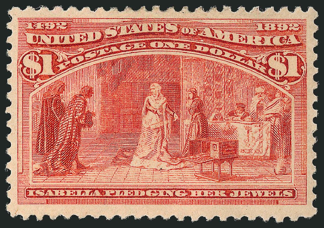 Price of US Stamp Scott Cat. #241 - US$1.00 1893 Columbian Exposition. Robert Siegel Auction Galleries, Mar 2012, Sale 1021, Lot 454