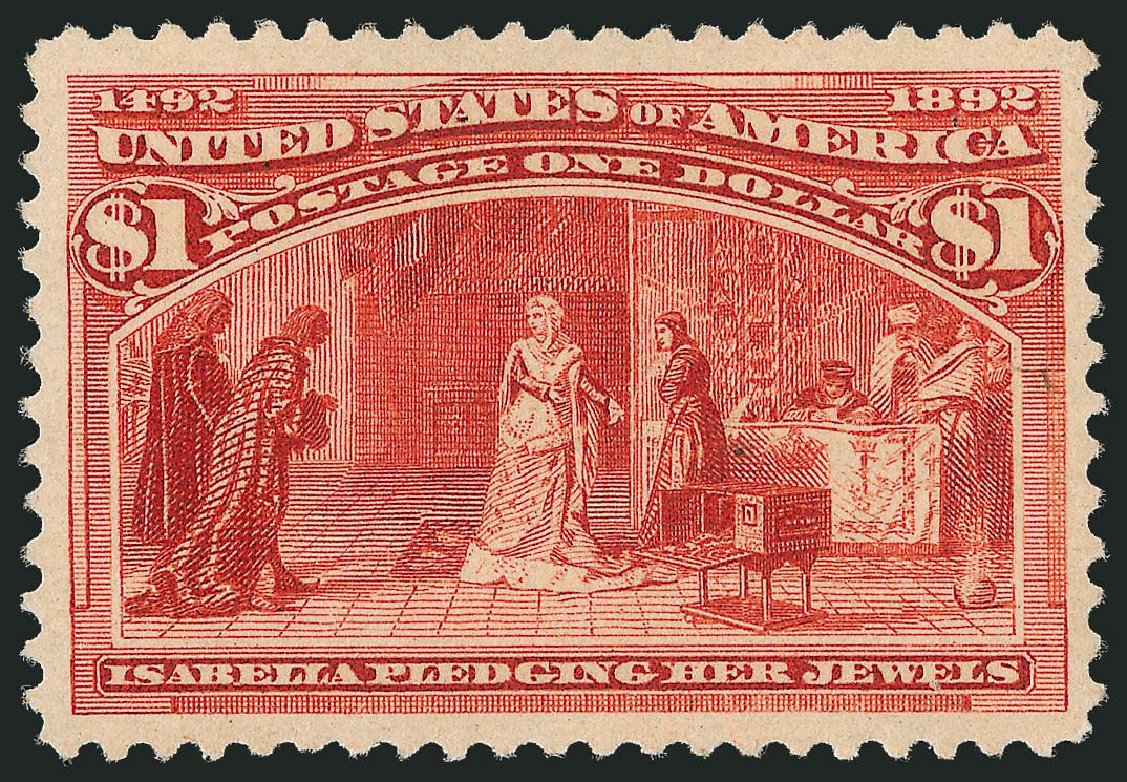 Costs of US Stamp Scott Cat. # 241 - 1893 US$1.00 Columbian Exposition. Robert Siegel Auction Galleries, Nov 2013, Sale 1061, Lot 3714