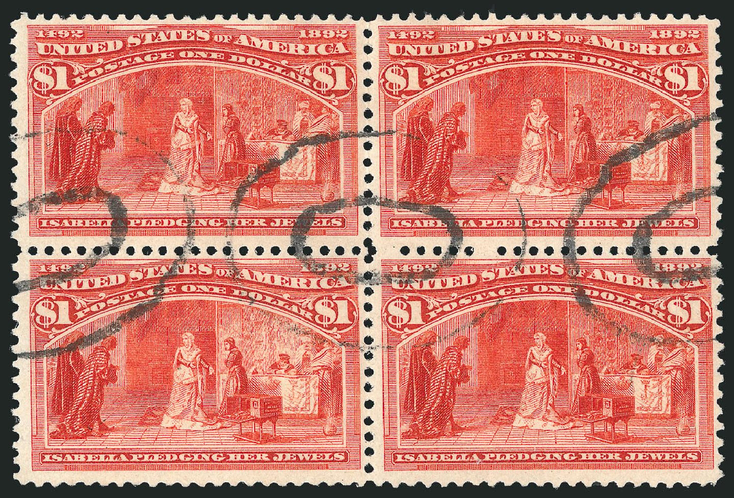 Values of US Stamps Scott Catalog #241 - 1893 US$1.00 Columbian Exposition. Robert Siegel Auction Galleries, Feb 2015, Sale 1092, Lot 1184