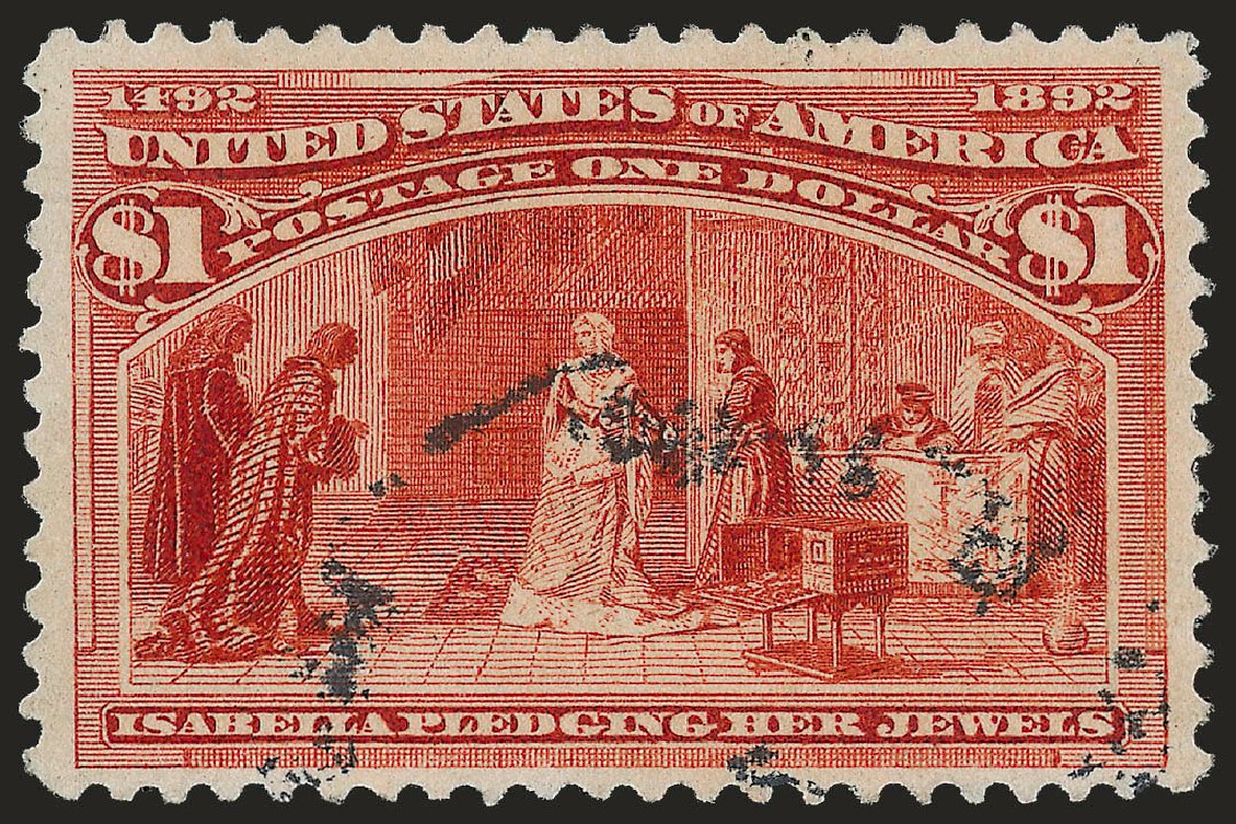 US Stamp Prices Scott #241: US$1.00 1893 Columbian Exposition. Robert Siegel Auction Galleries, Apr 2010, Sale 984, Lot 574