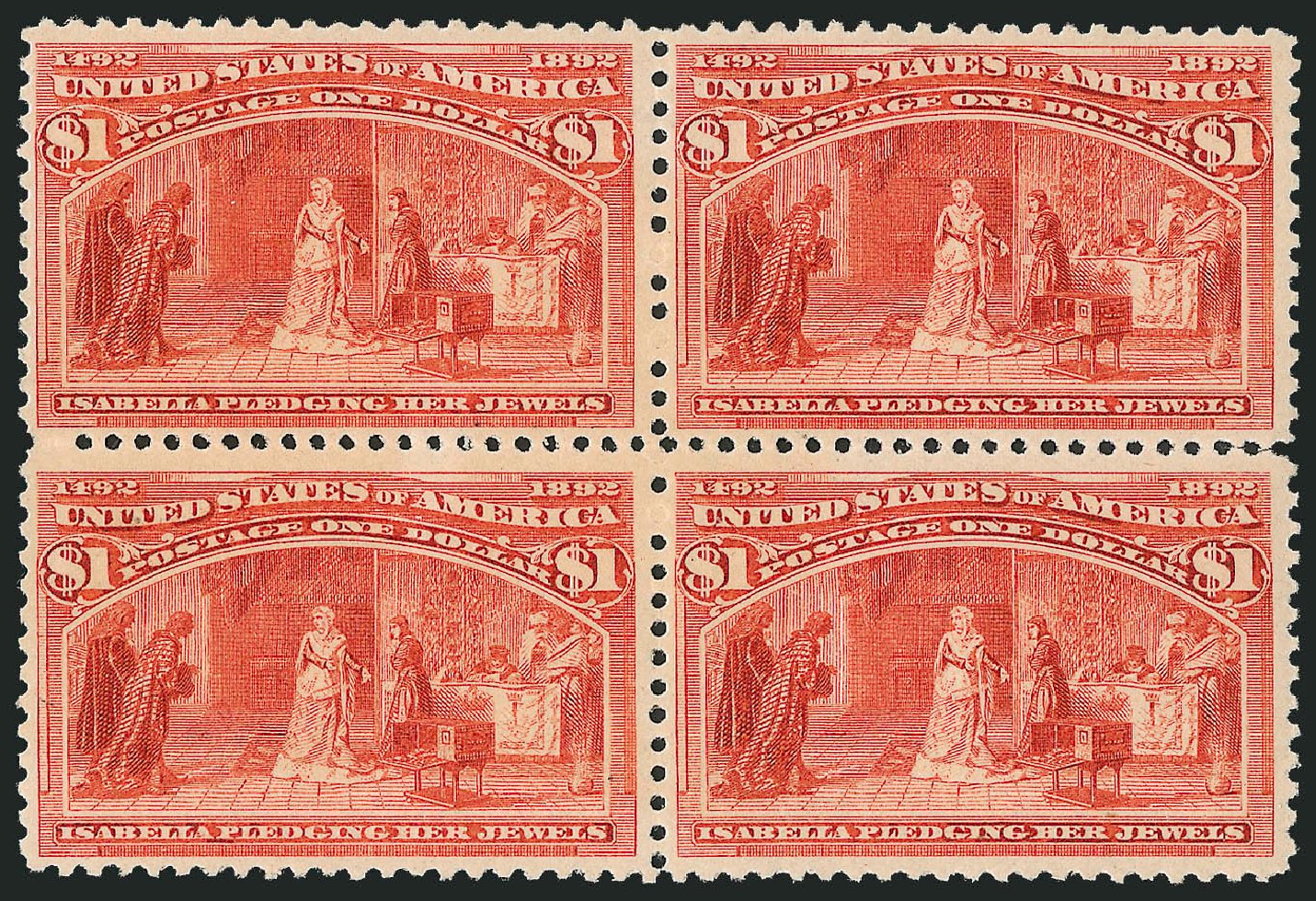 Price of US Stamps Scott Cat. # 241 - US$1.00 1893 Columbian Exposition. Robert Siegel Auction Galleries, Oct 2010, Sale 997, Lot 5704