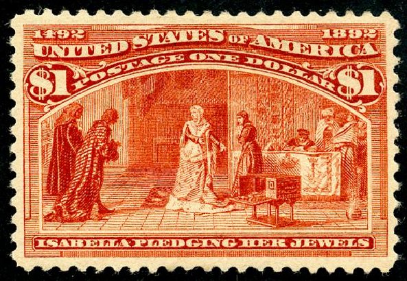 US Stamp Values Scott Catalog #241: US$1.00 1893 Columbian Exposition. Matthew Bennett International, May 2008, Sale 327, Lot 225