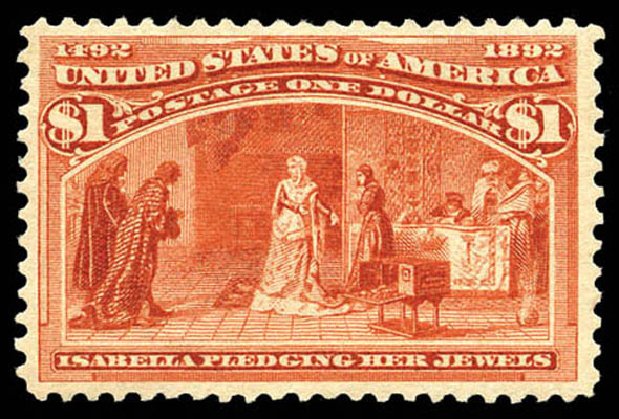 US Stamps Prices Scott Catalogue 241 - 1893 US$1.00 Columbian Exposition. Matthew Bennett International, Mar 2011, Sale 337, Lot 2675