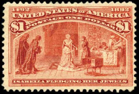 US Stamps Values Scott 241: 1893 US$1.00 Columbian Exposition. Harmer-Schau Auction Galleries, Oct 2010, Sale 87, Lot 205
