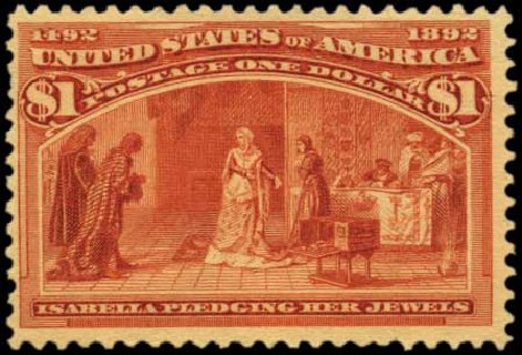 US Stamps Value Scott 241: 1893 US$1.00 Columbian Exposition. Harmer-Schau Auction Galleries, Feb 2012, Sale 92, Lot 995