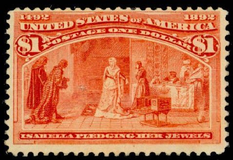 US Stamps Price Scott Catalogue 241 - US$1.00 1893 Columbian Exposition. Daniel Kelleher Auctions, Apr 2013, Sale 636, Lot 195