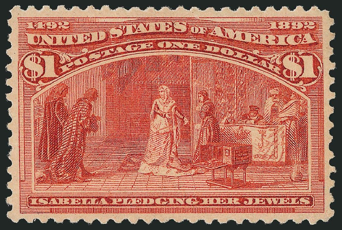 Value of US Stamp Scott # 241: 1893 US$1.00 Columbian Exposition. Robert Siegel Auction Galleries, Mar 2013, Sale 1040, Lot 1495