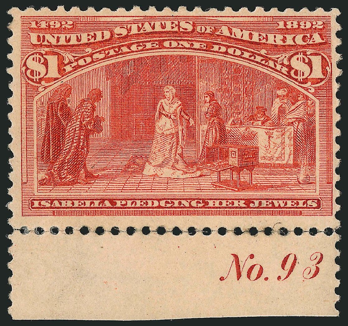 Prices of US Stamps Scott # 241: US$1.00 1893 Columbian Exposition. Robert Siegel Auction Galleries, Jul 2014, Sale 1077, Lot 175