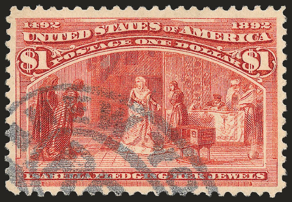 US Stamps Values Scott #241: 1893 US$1.00 Columbian Exposition. Robert Siegel Auction Galleries, Apr 2010, Sale 984, Lot 575