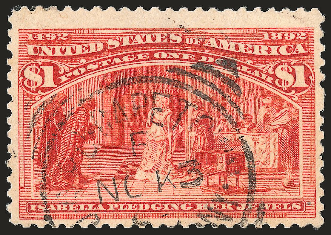 Values of US Stamps Scott Catalog 241 - 1893 US$1.00 Columbian Exposition. Robert Siegel Auction Galleries, Jun 2010, Sale 992, Lot 2315