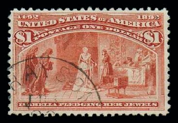 US Stamps Values Scott Catalogue #241: 1893 US$1.00 Columbian Exposition. Matthew Bennett International, Dec 2007, Sale 323, Lot 462