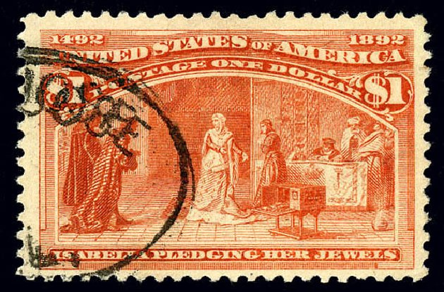 US Stamps Prices Scott Catalogue # 241 - US$1.00 1893 Columbian Exposition. Matthew Bennett International, Dec 2008, Sale 330, Lot 1702