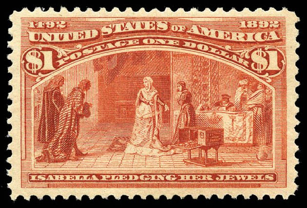 US Stamps Price Scott Catalog #241 - 1893 US$1.00 Columbian Exposition. Matthew Bennett International, Mar 2011, Sale 336, Lot 1222