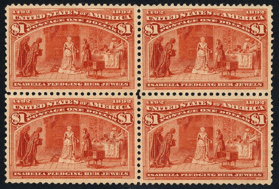 US Stamp Prices Scott Cat. #241 - US$1.00 1893 Columbian Exposition. Cherrystone Auctions, Jan 2008, Sale 200801, Lot 1152