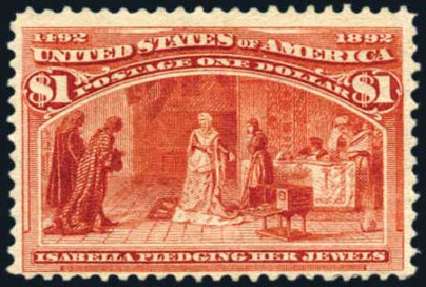 Value of US Stamps Scott Catalogue #241: US$1.00 1893 Columbian Exposition. Harmer-Schau Auction Galleries, Aug 2011, Sale 90, Lot 1362