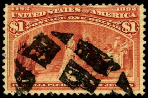 Value of US Stamp Scott Cat. #241 - 1893 US$1.00 Columbian Exposition. Harmer-Schau Auction Galleries, Feb 2012, Sale 92, Lot 1002