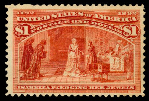 US Stamp Prices Scott Cat. 241: US$1.00 1893 Columbian Exposition. Daniel Kelleher Auctions, Jan 2015, Sale 663, Lot 1472