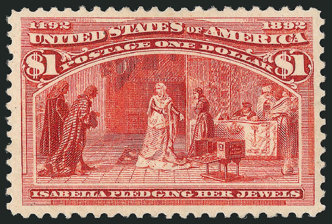Prices of US Stamps Scott #241 - 1893 US$1.00 Columbian Exposition. Robert Siegel Auction Galleries, Mar 2012, Sale 1019, Lot 562