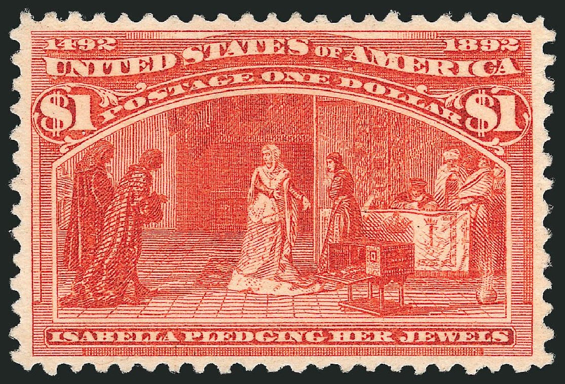 US Stamp Price Scott Catalog 241 - 1893 US$1.00 Columbian Exposition. Robert Siegel Auction Galleries, Jul 2013, Sale 1050, Lot 372
