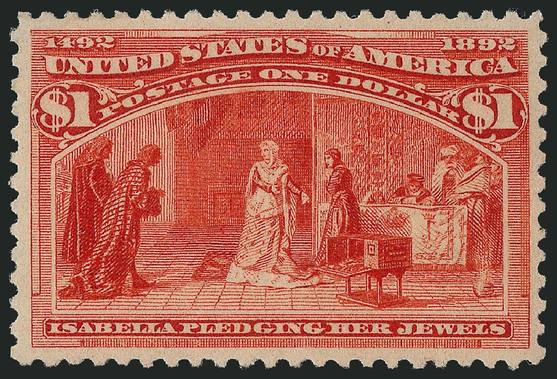 US Stamps Values Scott Cat. # 241: US$1.00 1893 Columbian Exposition. Robert Siegel Auction Galleries, Nov 2013, Sale 1061, Lot 3712