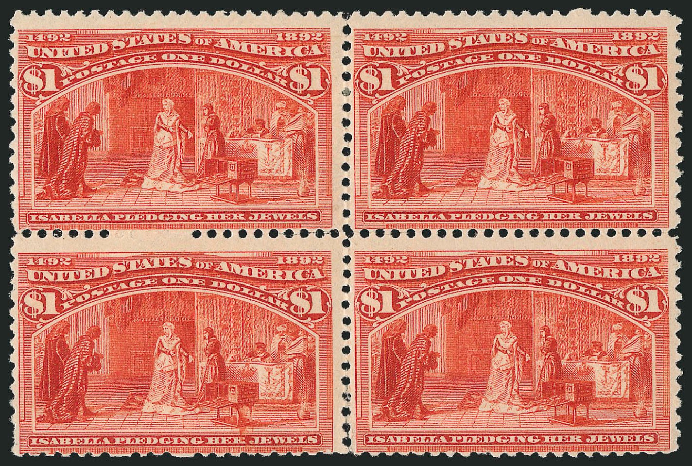 US Stamp Prices Scott Catalog 241 - 1893 US$1.00 Columbian Exposition. Robert Siegel Auction Galleries, Apr 2015, Sale 1096, Lot 422