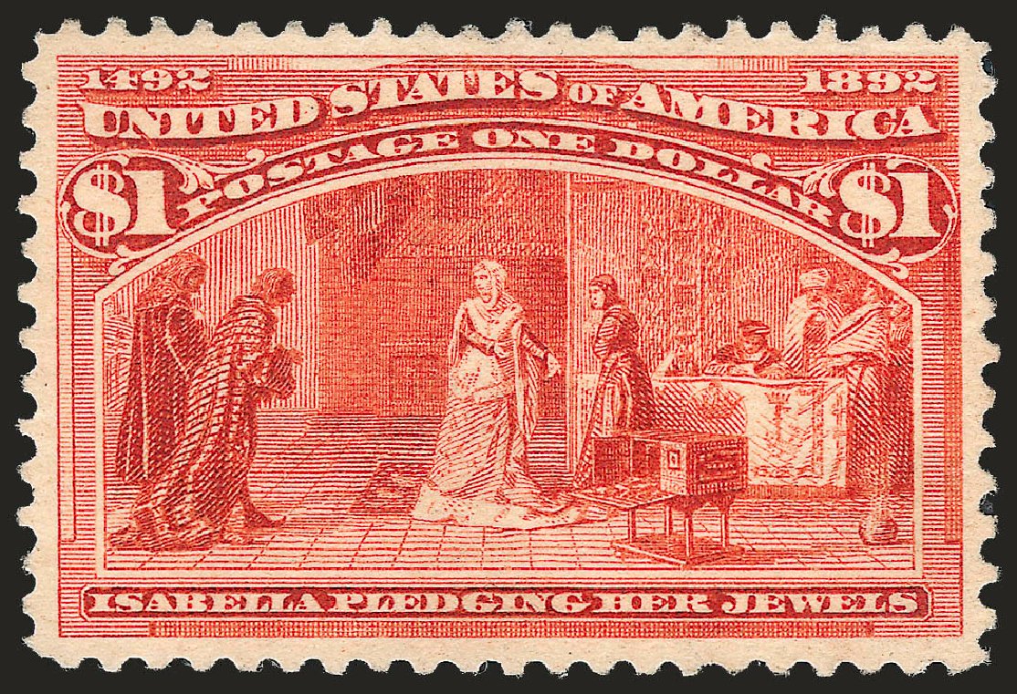 US Stamps Price Scott #241 - US$1.00 1893 Columbian Exposition. Robert Siegel Auction Galleries, Jun 2010, Sale 992, Lot 2312