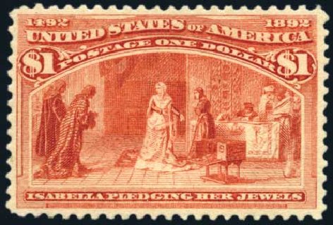 Prices of US Stamps Scott Catalog # 241 - 1893 US$1.00 Columbian Exposition. Harmer-Schau Auction Galleries, Aug 2011, Sale 90, Lot 1363