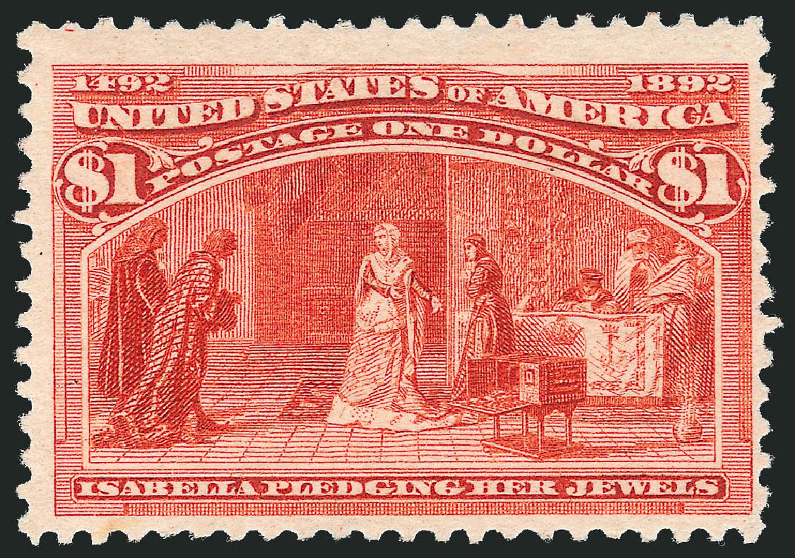 Cost of US Stamps Scott #241 - 1893 US$1.00 Columbian Exposition. Robert Siegel Auction Galleries, Mar 2012, Sale 1019, Lot 563