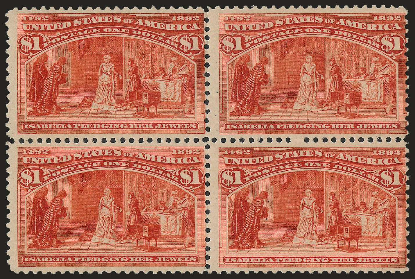 Price of US Stamp Scott Catalog 241: US$1.00 1893 Columbian Exposition. Robert Siegel Auction Galleries, Apr 2010, Sale 984, Lot 573