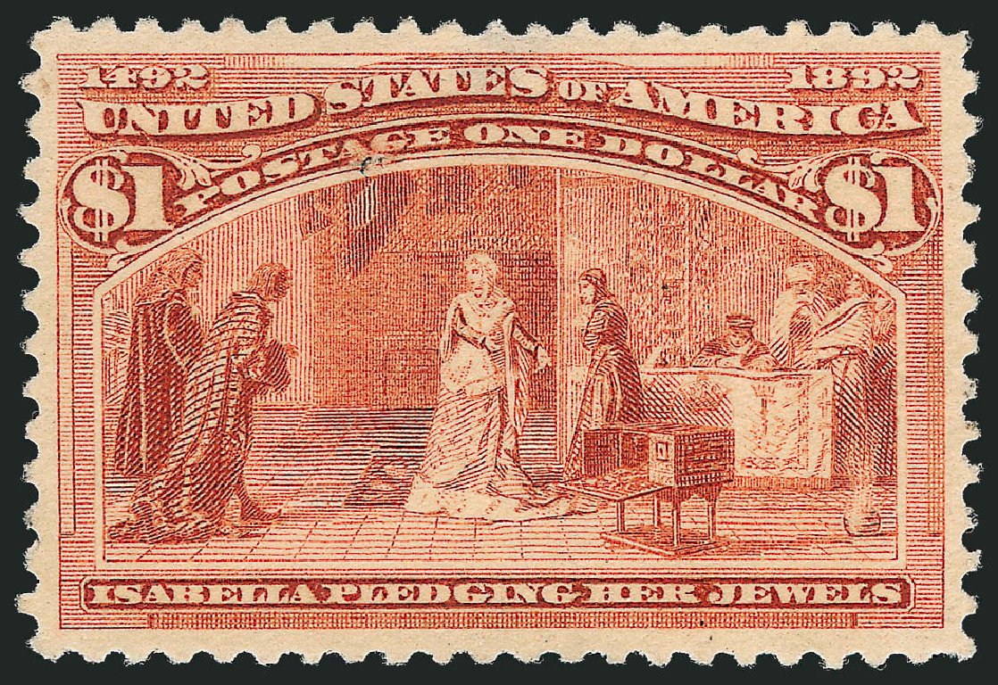 US Stamps Prices Scott Catalogue 241 - US$1.00 1893 Columbian Exposition. Robert Siegel Auction Galleries, Oct 2010, Sale 997, Lot 5703