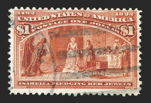 Prices of US Stamp Scott Cat. 241 - US$1.00 1893 Columbian Exposition. Spink Shreves Galleries, Mar 2013, Sale 142, Lot 243
