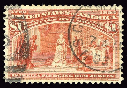 US Stamps Prices Scott 241 - US$1.00 1893 Columbian Exposition. Spink Shreves Galleries, May 2014, Sale 148, Lot 213