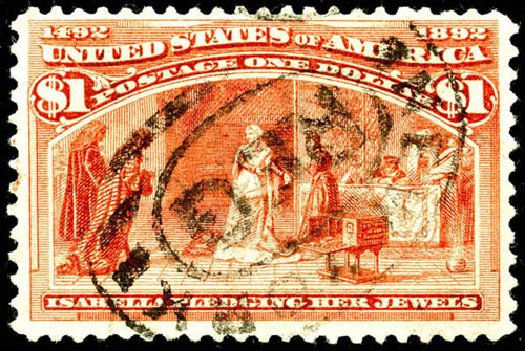 US Stamp Values Scott Cat. 241: US$1.00 1893 Columbian Exposition. Matthew Bennett International, Jun 2008, Sale 328, Lot 766