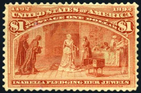 US Stamps Price Scott # 241 - 1893 US$1.00 Columbian Exposition. Harmer-Schau Auction Galleries, Apr 2008, Sale 77, Lot 76