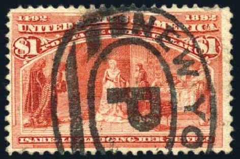 Cost of US Stamp Scott 241 - US$1.00 1893 Columbian Exposition. Harmer-Schau Auction Galleries, Jul 2010, Sale 86, Lot 436