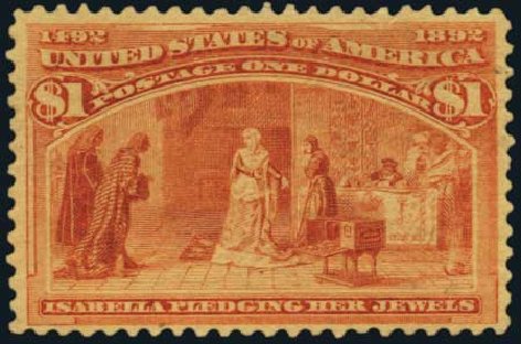 US Stamp Prices Scott Catalogue # 241: US$1.00 1893 Columbian Exposition. Harmer-Schau Auction Galleries, Oct 2011, Sale 91, Lot 226