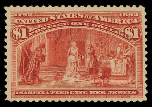 US Stamp Value Scott #241: 1893 US$1.00 Columbian Exposition. Daniel Kelleher Auctions, Jul 2011, Sale 625, Lot 826