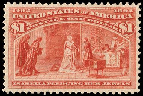 Values of US Stamps Scott Catalog 241 - US$1.00 1893 Columbian Exposition. Regency-Superior, Jan 2015, Sale 109, Lot 916