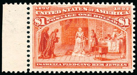 Cost of US Stamps Scott Catalog #241 - US$1.00 1893 Columbian Exposition. Schuyler J. Rumsey Philatelic Auctions, Apr 2015, Sale 60, Lot 2226