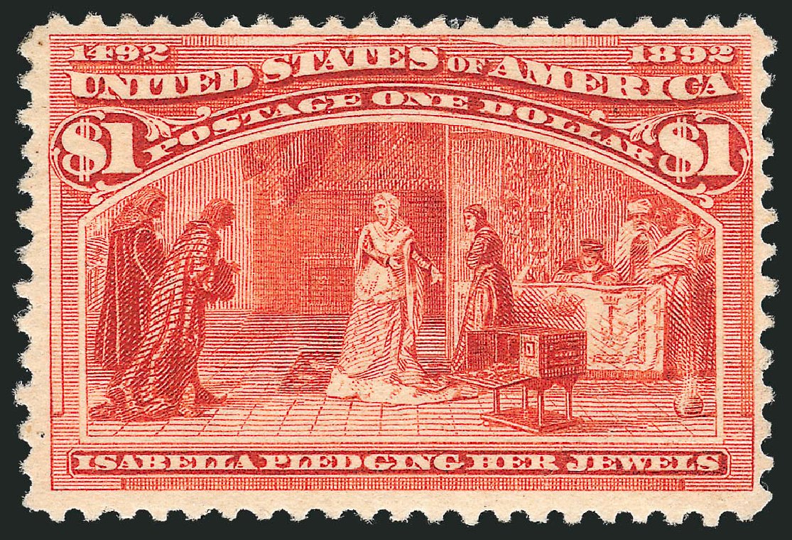 Values of US Stamp Scott Cat. #241: US$1.00 1893 Columbian Exposition. Robert Siegel Auction Galleries, Mar 2011, Sale 1007, Lot 2436